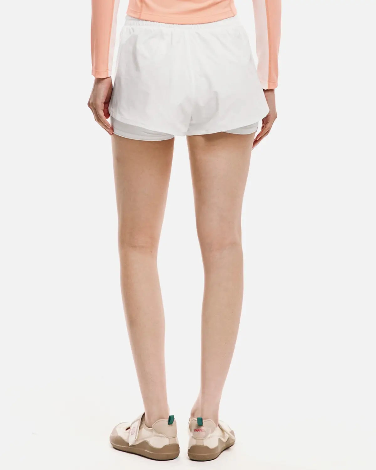 Barrel Women Essential Half Legging Shorts-WHITE4
