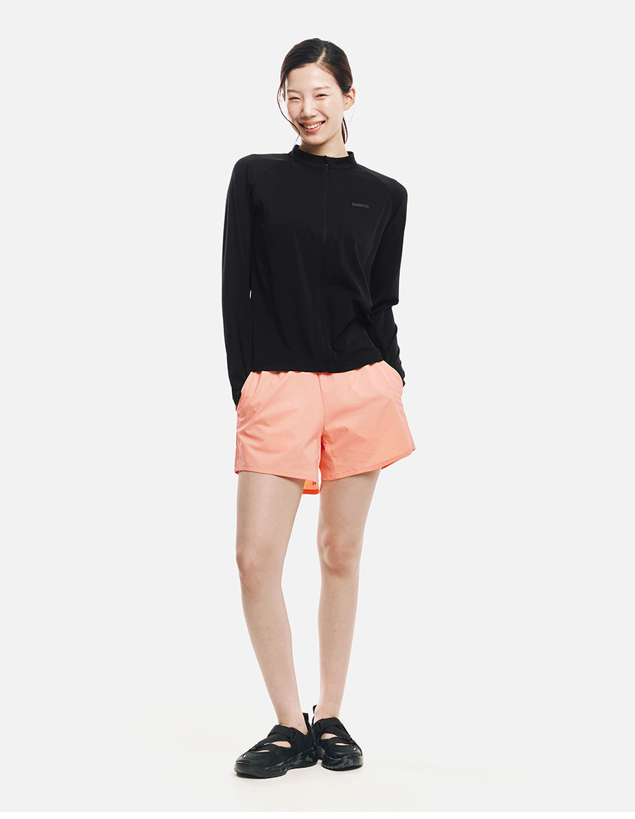 Barrel Women Essential Relax Zip Rashguard-BLACK5