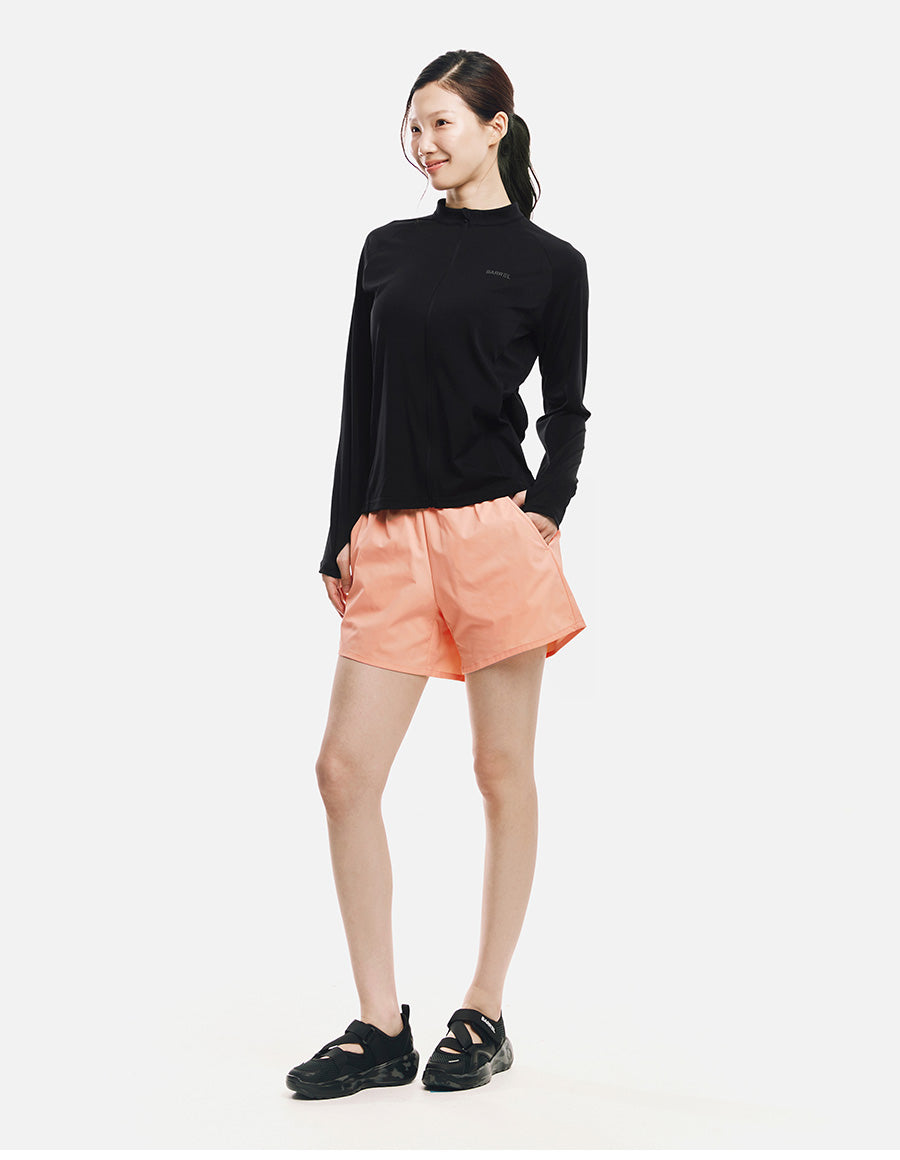 Barrel Women Essential Relax Zip Rashguard-BLACK6