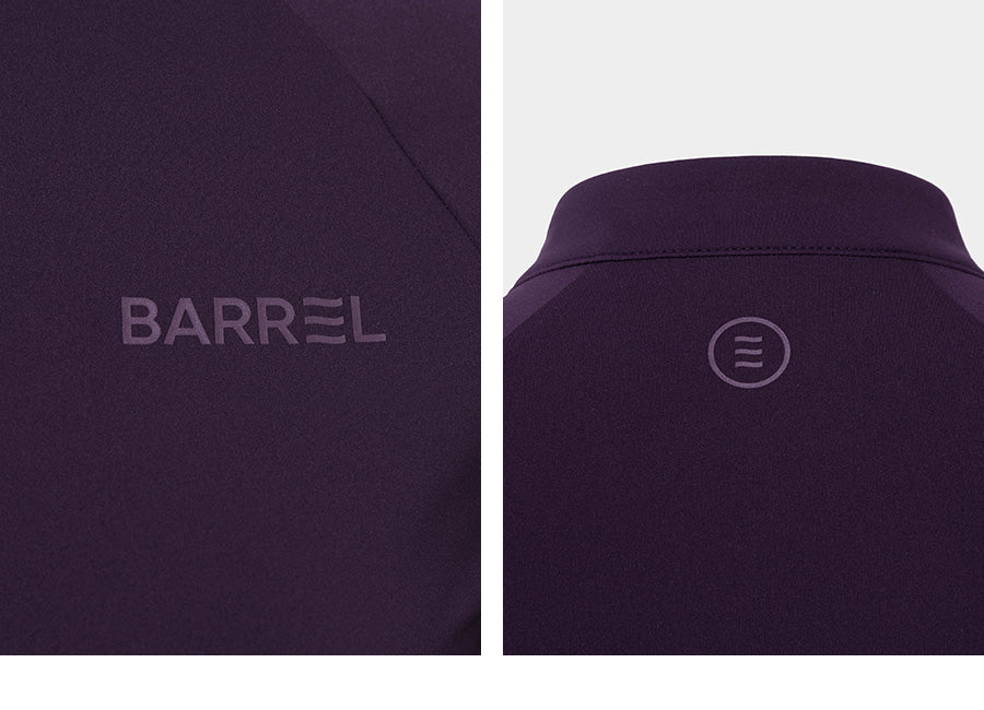 Barrel Women Essential Zip-Up Crop Rash Guard-BURGUNDY_image6