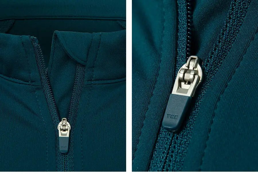 Barrel Women Essential Zip-Up Crop Rash Guard-GREEN_image7