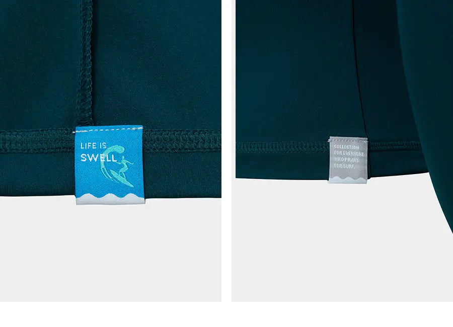 Barrel Women Essential Zip-Up Crop Rash Guard-GREEN_image8