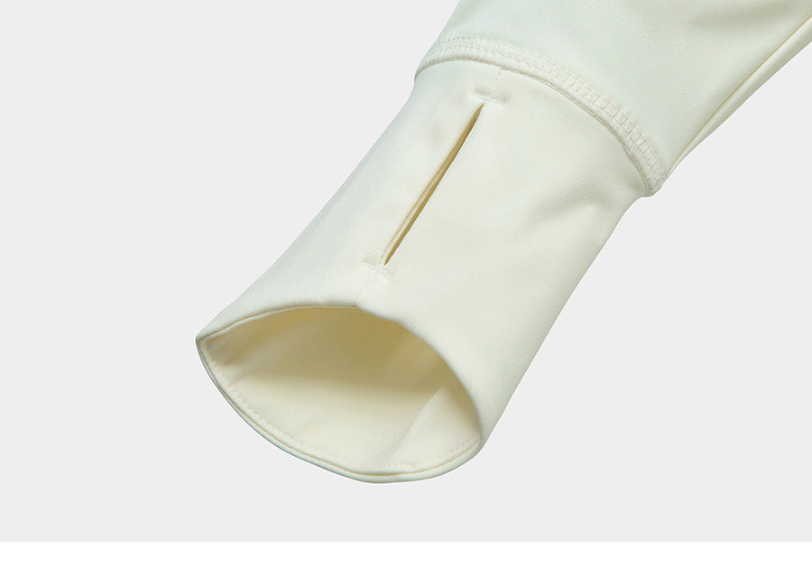 Barrel Women Essential Zip-Up Crop Rash Guard-IVORY_image8