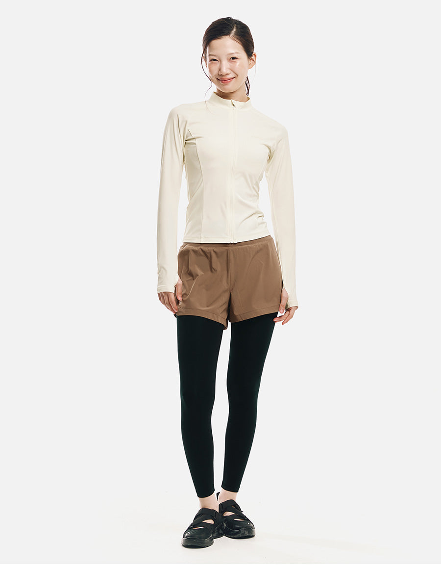 Barrel Women Essential Zip-Up Rashguard-IVORY5