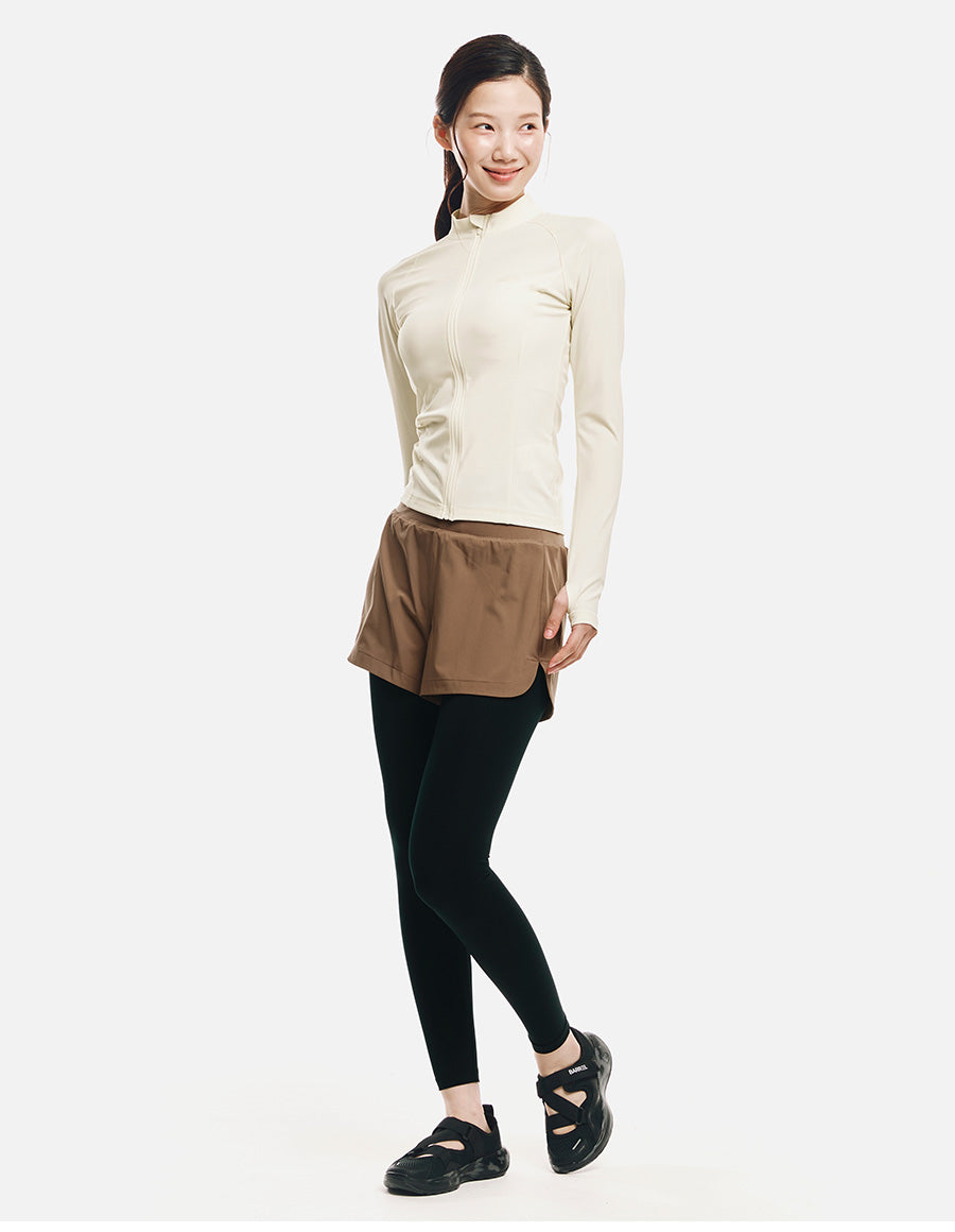 Barrel Women Essential Zip-Up Rashguard-IVORY6