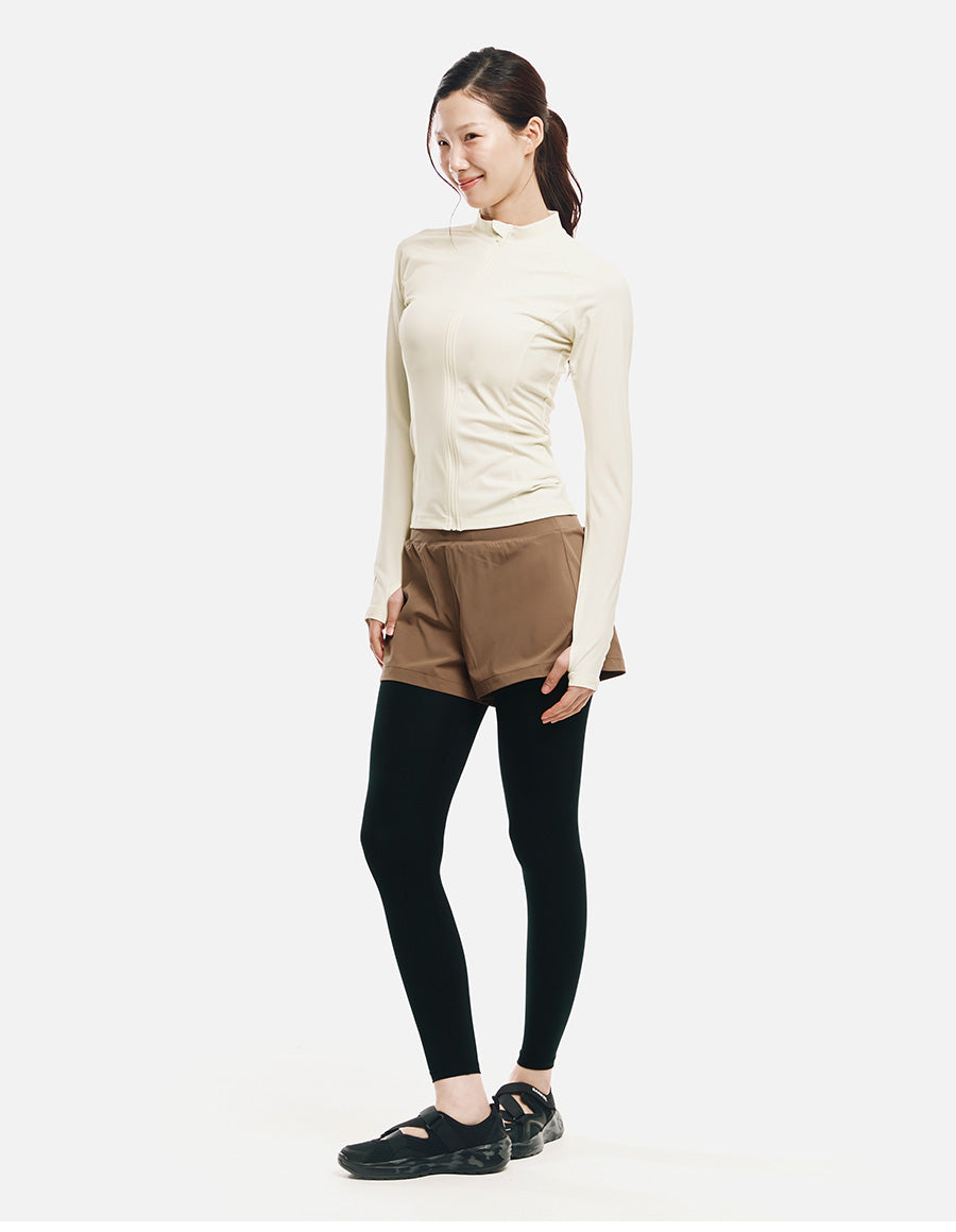 Barrel Women Essential Zip-Up Rashguard-IVORY7