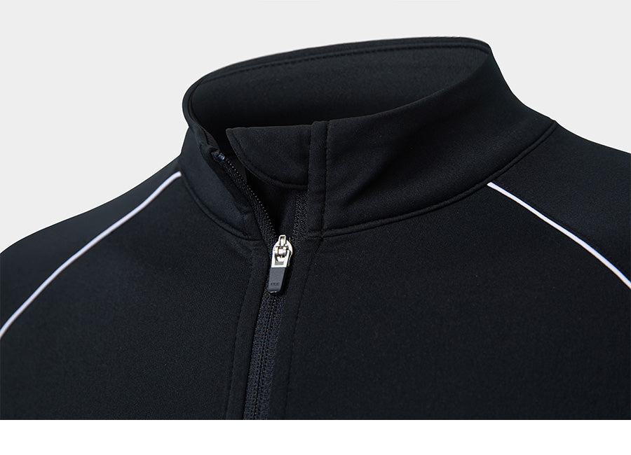 Barrel Women Logo Half Zip Crop Rashguard-BLACK11