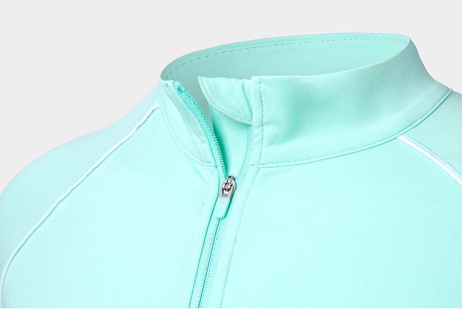 Barrel Women Logo Half Zip Crop Rashguard-MINT9