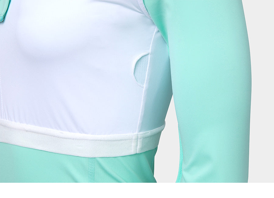 Barrel Women Logo Half Zip Crop Rashguard-MINT11