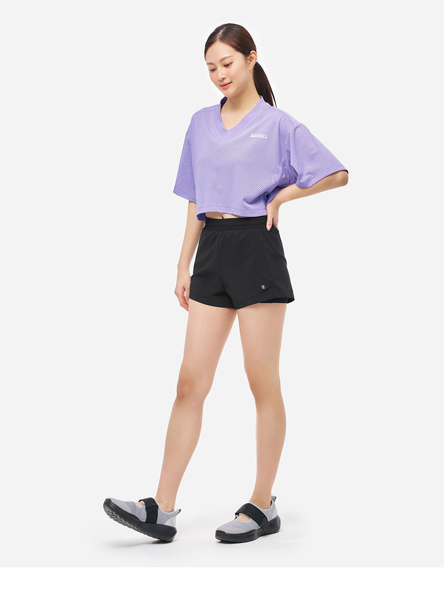 Barrel Women Motion Mesh Crop S/S Cover Up-LAVENDER_image2