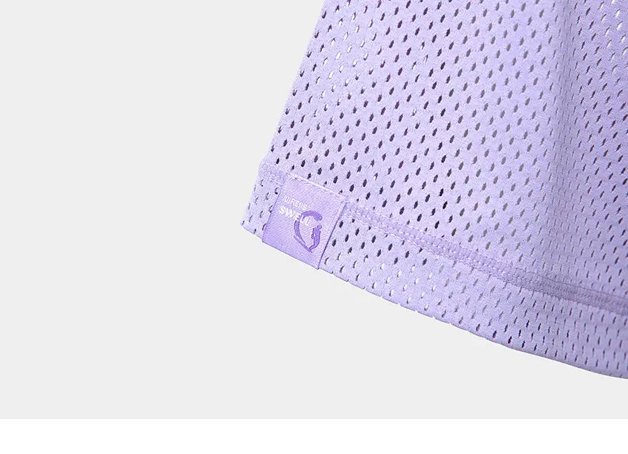 Barrel Women Motion Mesh Crop Cover Up-lavender