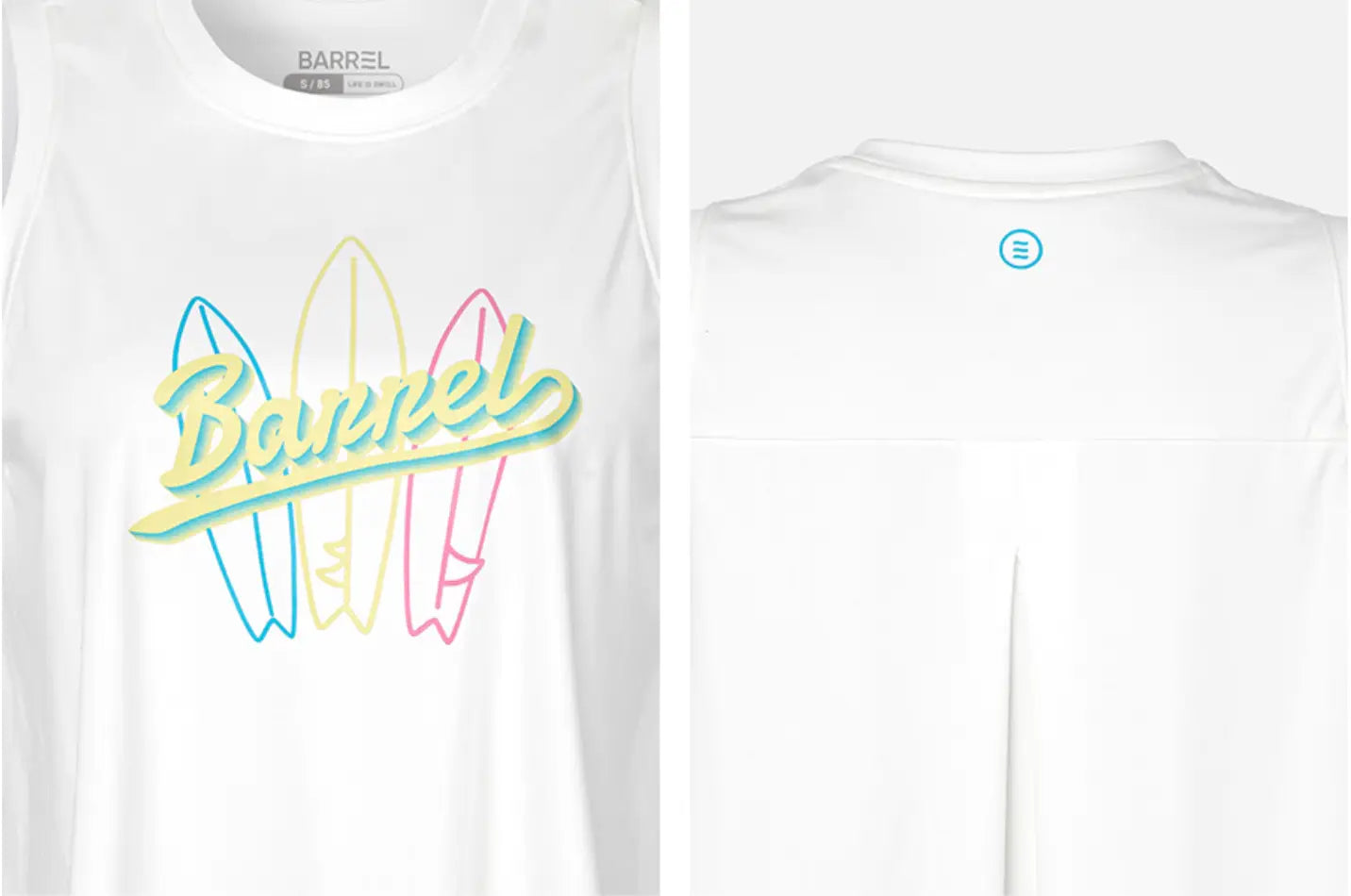 Barrel Women Neon Board Rash Tank-WHITE10