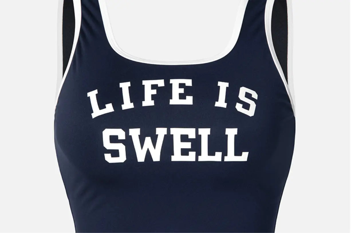Barrel Women Typography Tank Top-NAVY9