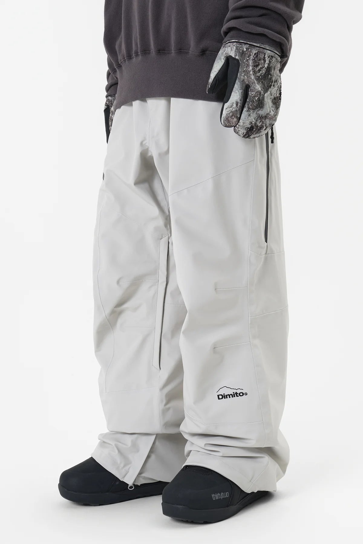 Dimito Level 2L Relax Snow Pants-WHITE4