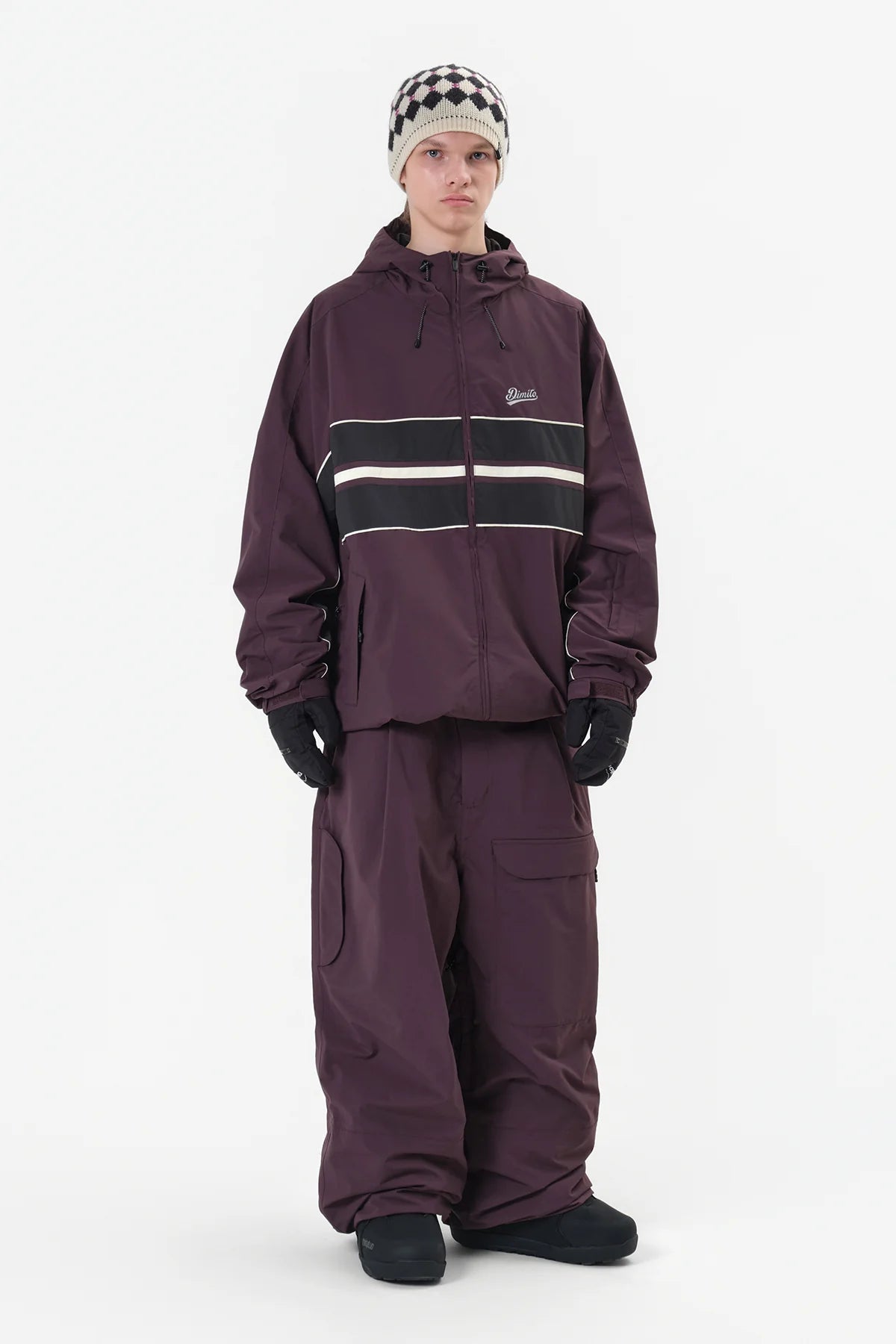 Dimito Line Wind Snow Jacket-WINE5