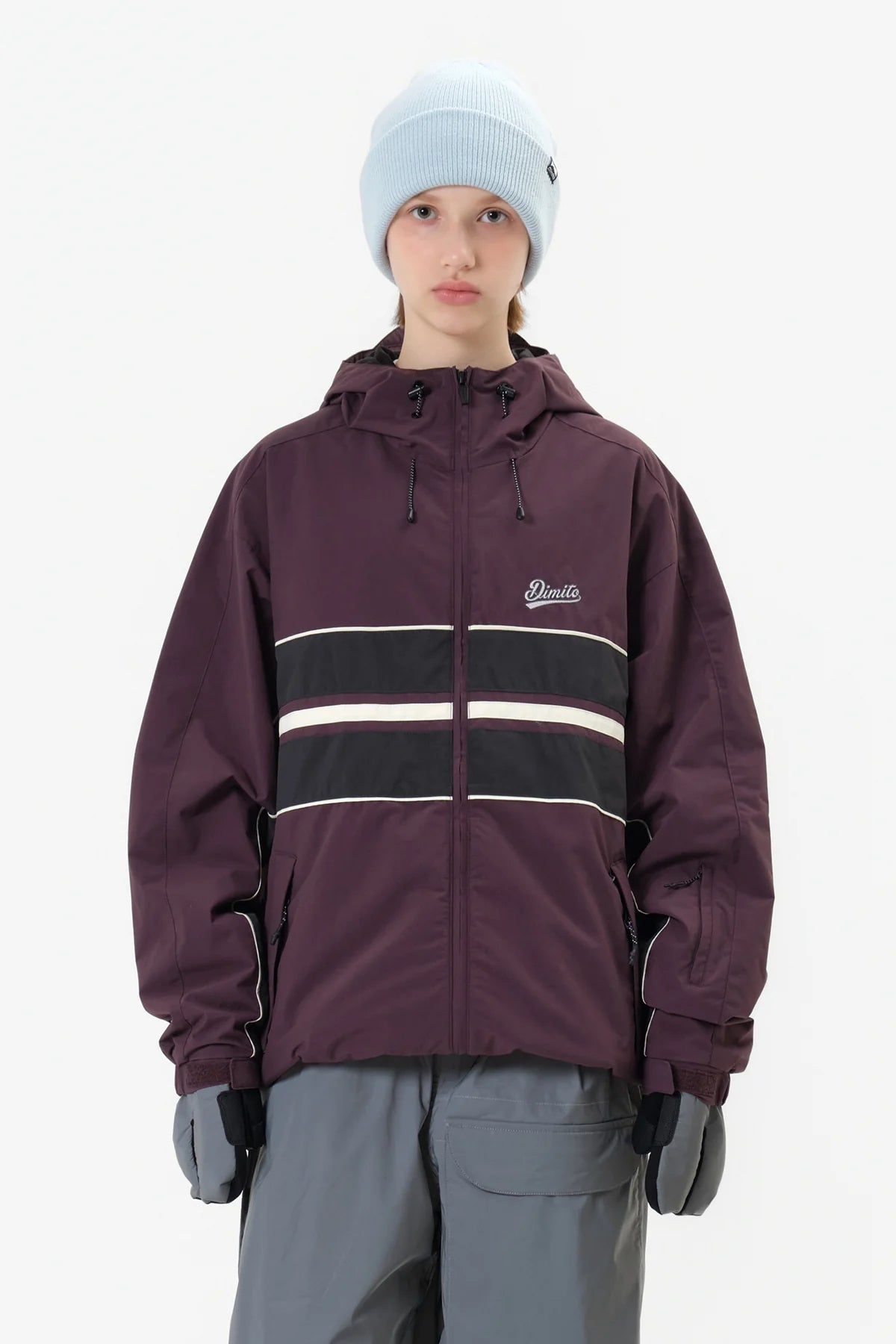 Dimito Line Wind Snow Jacket-WINE8