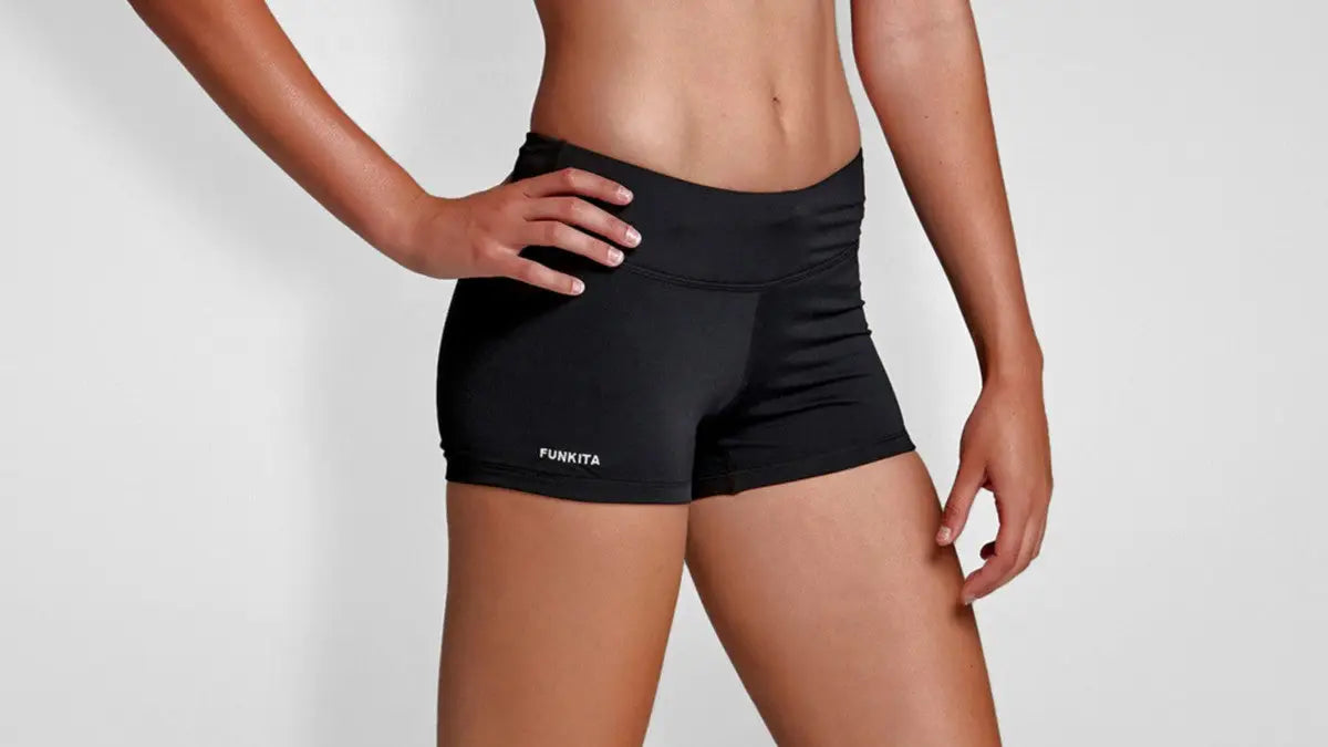 Funkita Women Swim Boy Leg Brief-Still Black_image2