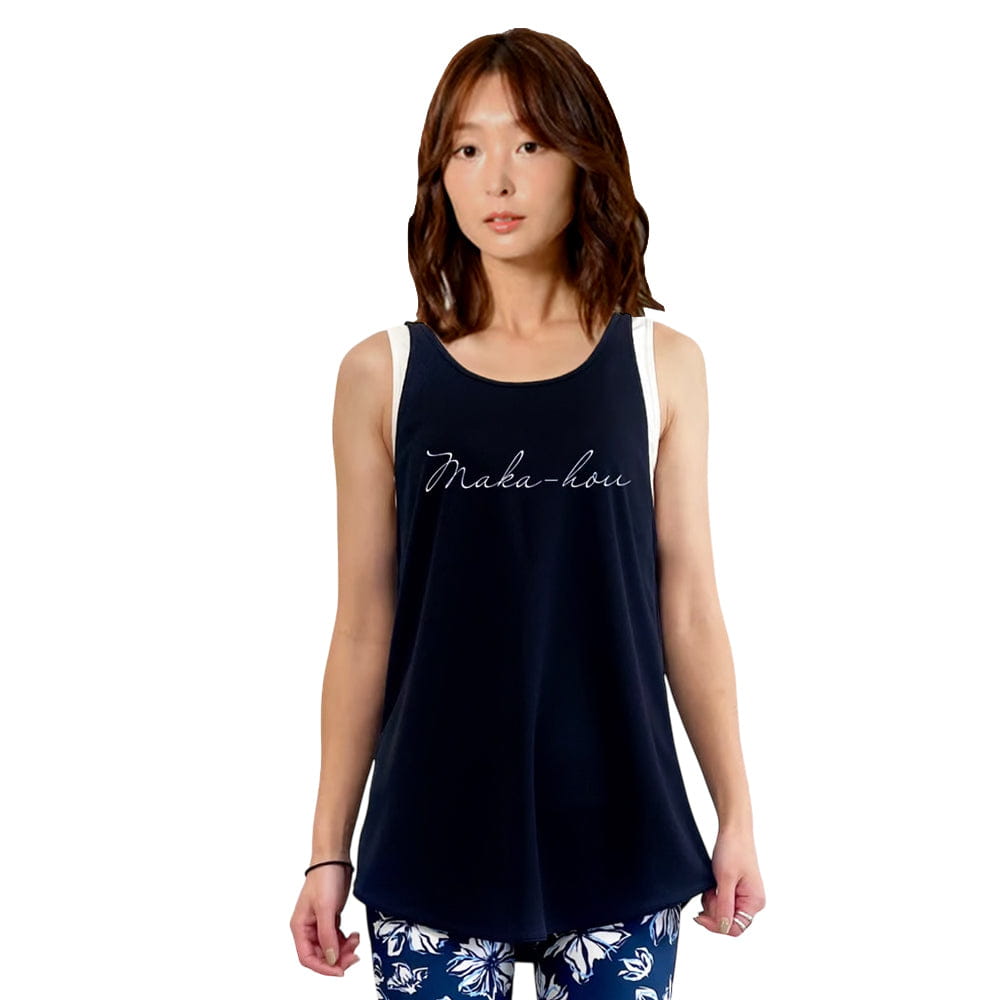 Maka-hou Women Basic Logo Rash Tank-black (japanese Brand)