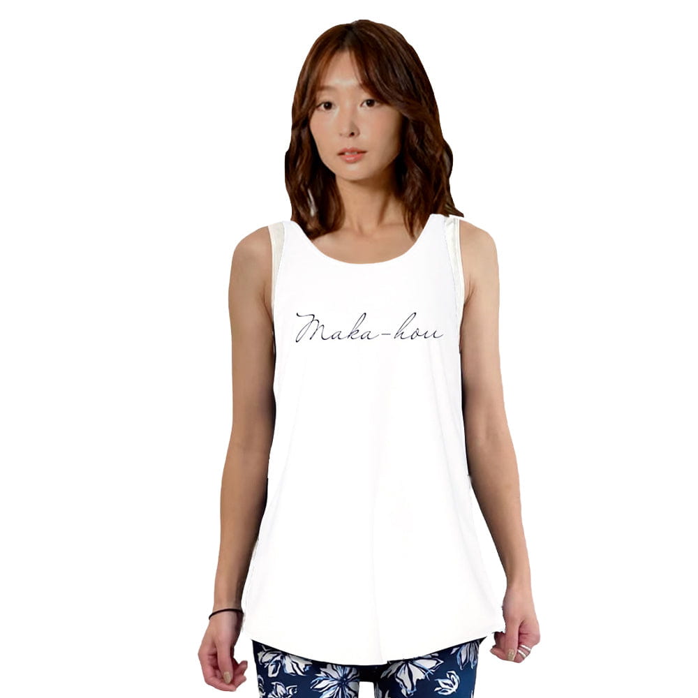 Maka-hou Women Basic Logo Rash Tank-white (japanese Brand)