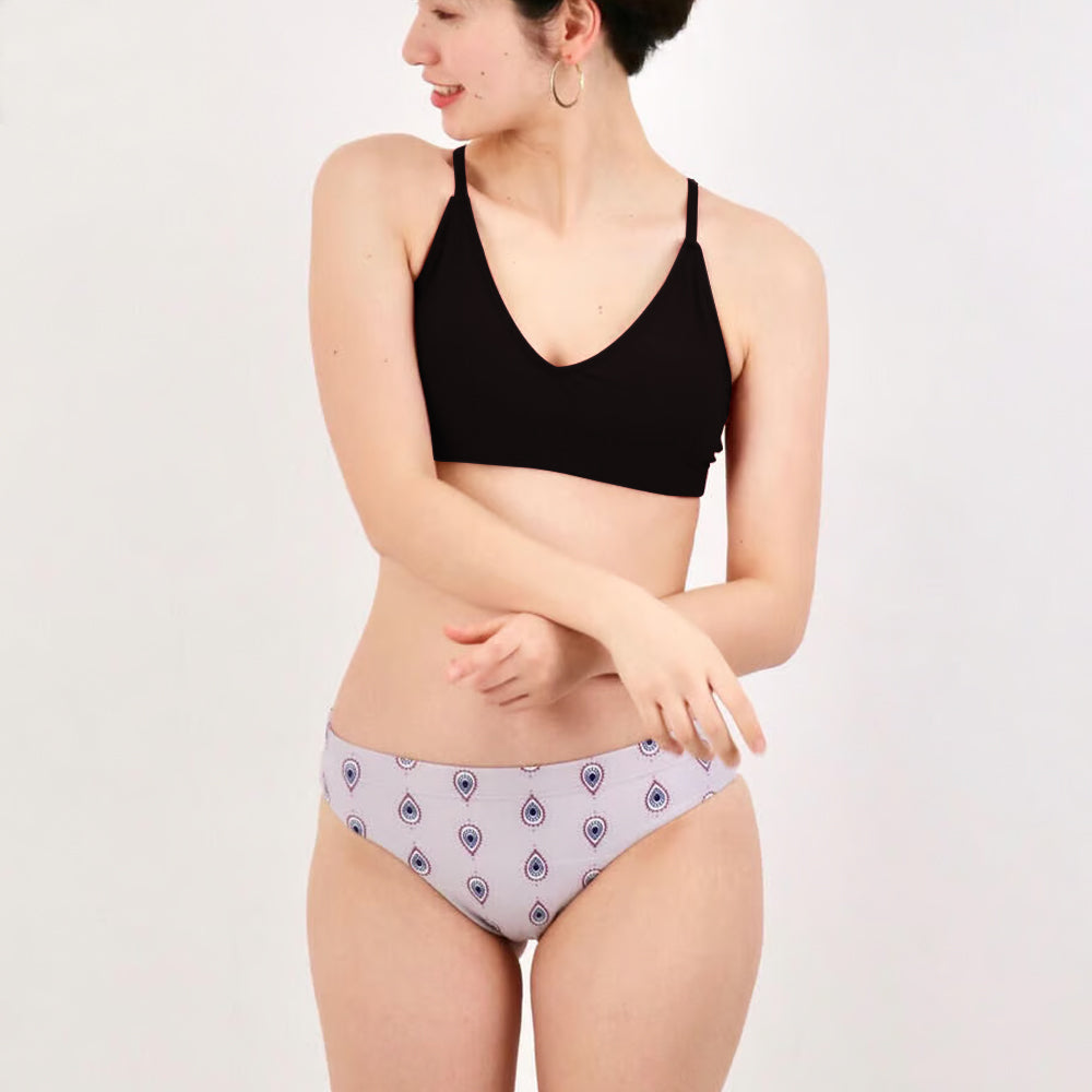 Maka-Hou Women Back Cross Bra Top-BLACK_image1