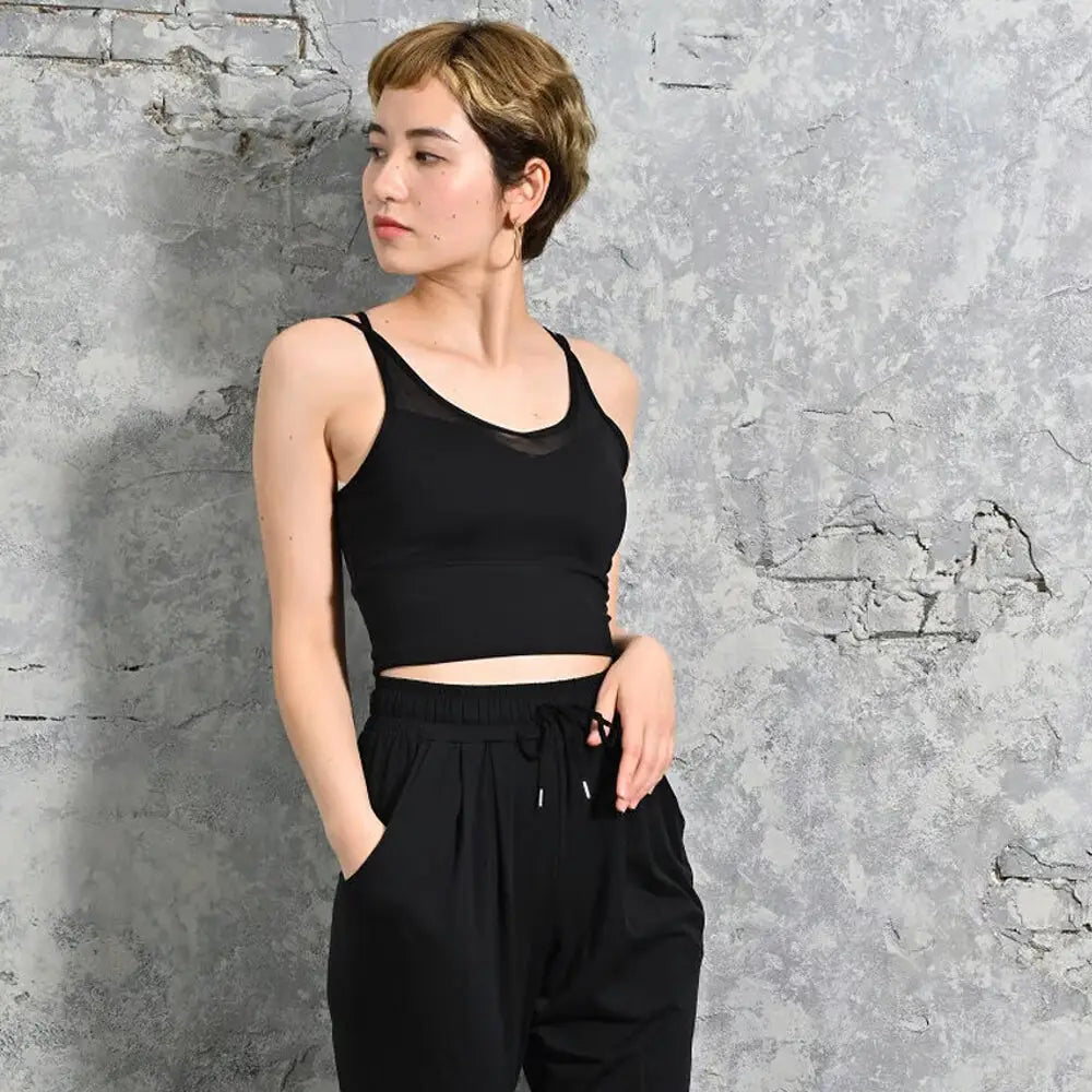 Maka-Hou Women Crossover-Strap Bra Top-BLACK_image1