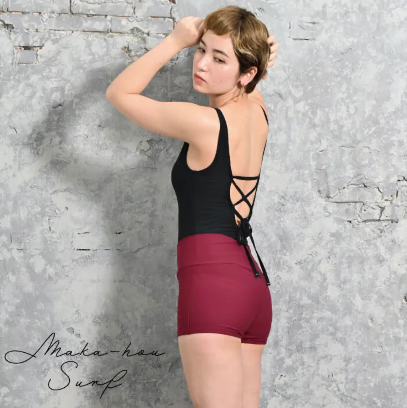 Maka-Hou Women Highcut Water Shorts-ENJI_3