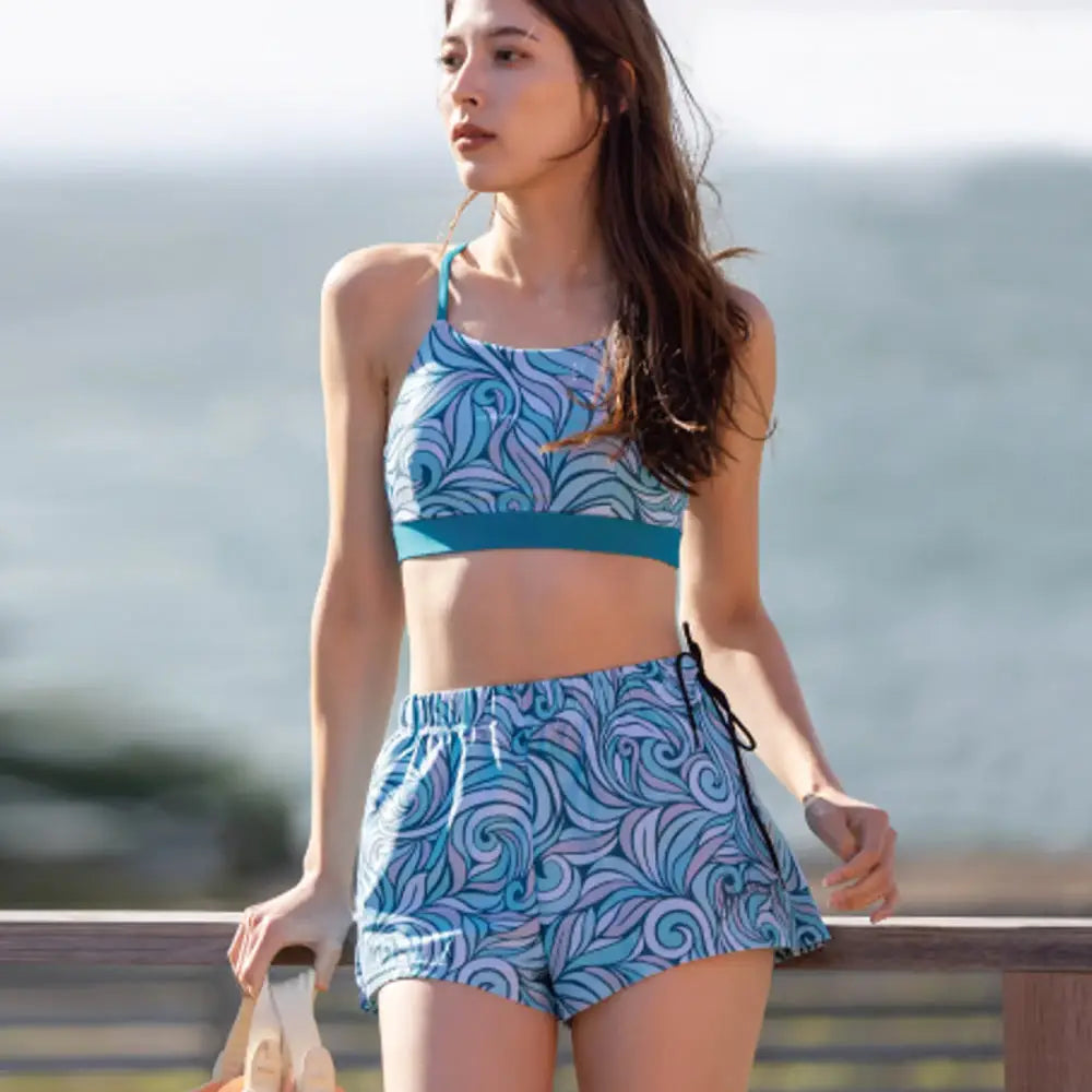 Maka-Hou Women Water Shorts-BLUE WAVE_image1