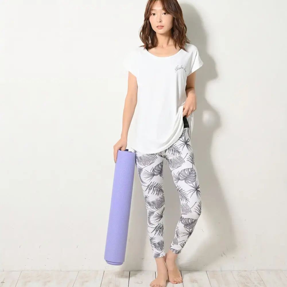 Maka-Hou Women Water ＆ Yoga Leggings-MIX LEAF_image1
