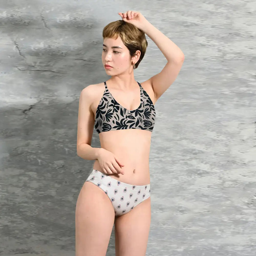 Maka-Hou Womens Back Cross Bra Top-PAINT_4