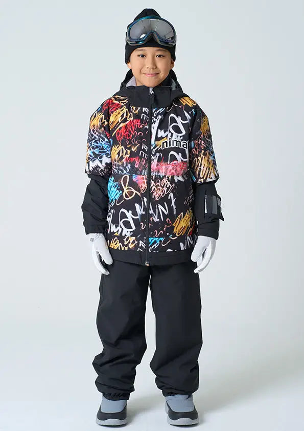 Nima Kids Graffiti Snow Suits-BLACK6