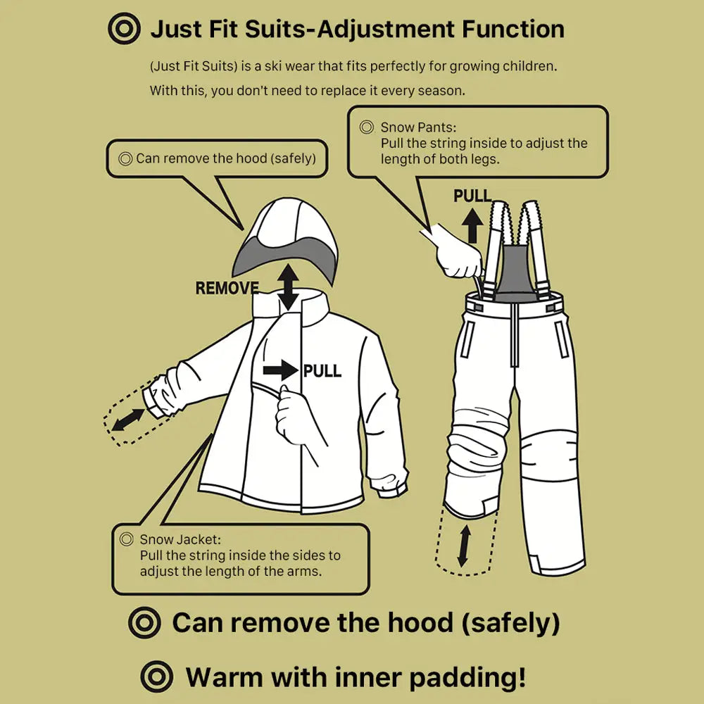 Nima Kids Camo Snow Suits_details