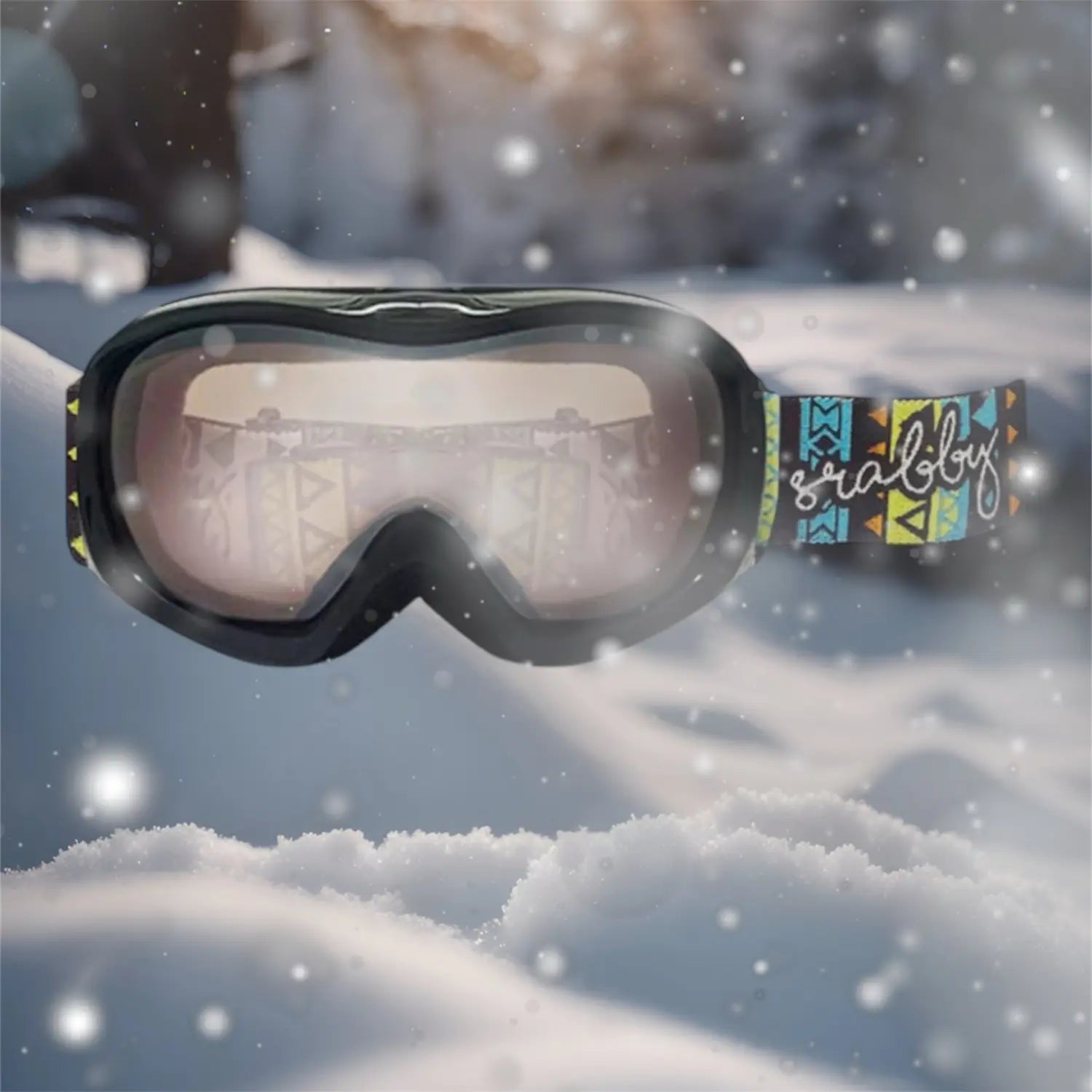 Srabby Kids Snow Goggle-BLACK_ai