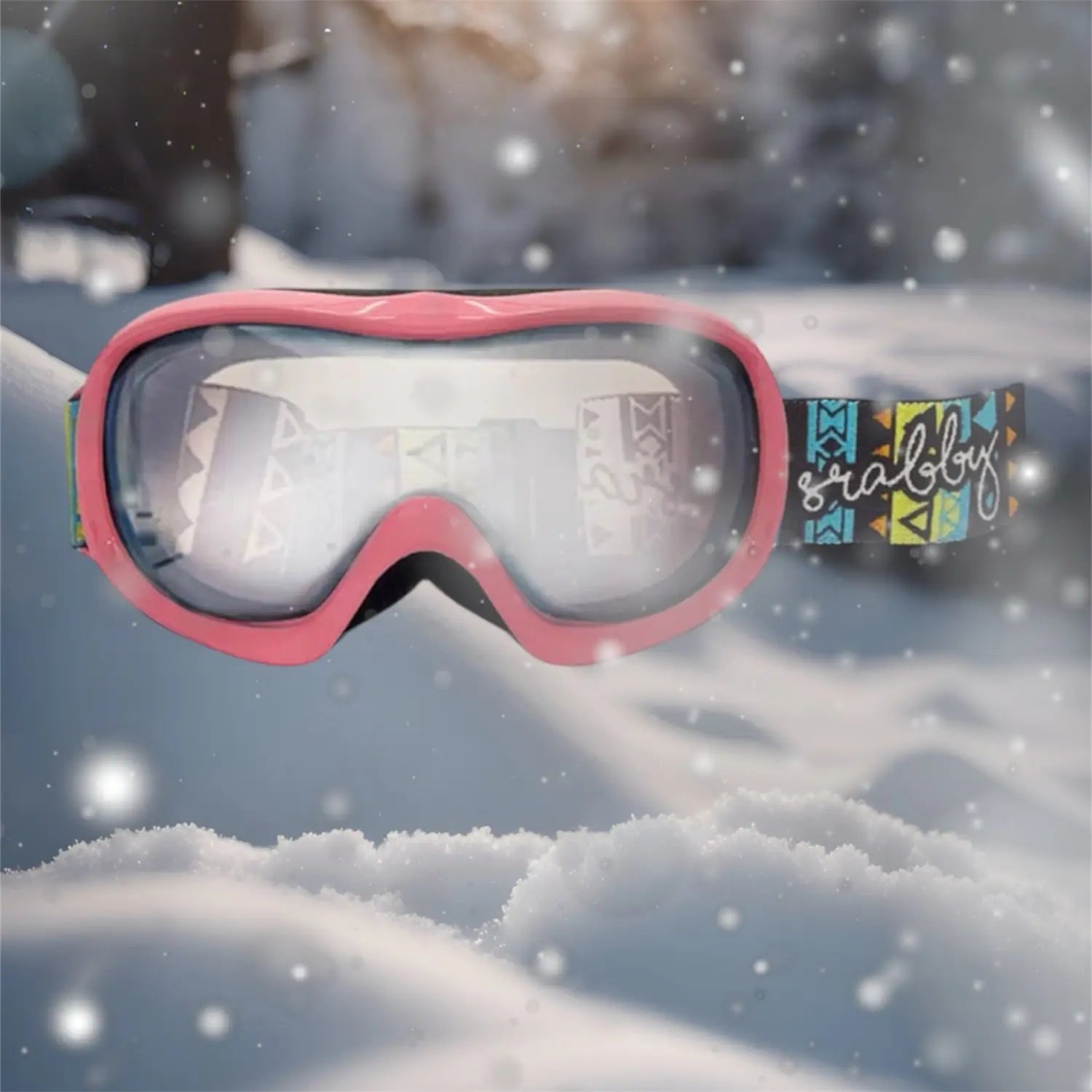 Srabby Kids Snow Goggle-PINK_ai