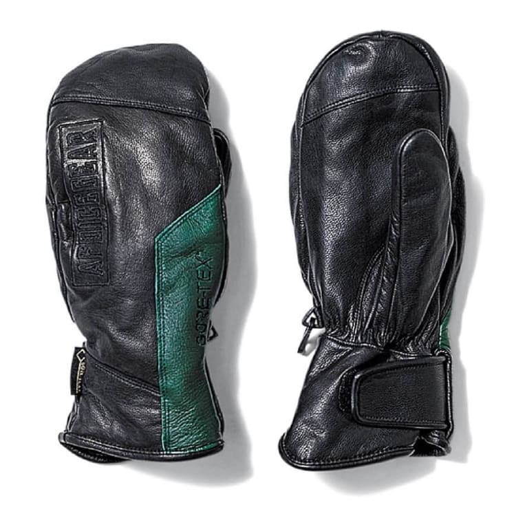 Gloves & Mittens / Snow: AFD GORE-TEX Leather Mitt Glove-BLACK/FOREST GREEN - AFDICEGEAR / S / Black/Forest Green / 1920 Accessories