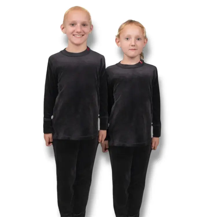 Base Layers: Airhole Kids Milk Fleece Thermal Set-BLACK - 2025, Airhole, Base Layers, Black, Charcoal