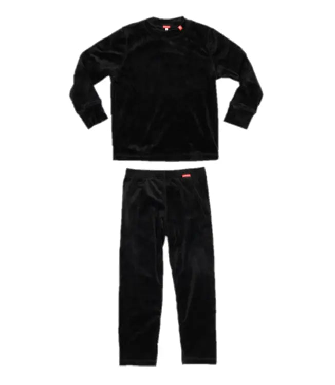 Base Layers: Airhole Kids Milk Fleece Thermal Set-BLACK - Airhole / Black / S / 2025, Airhole, Base Layers, Black, Charcoal | AHJTSMK-BLK-S