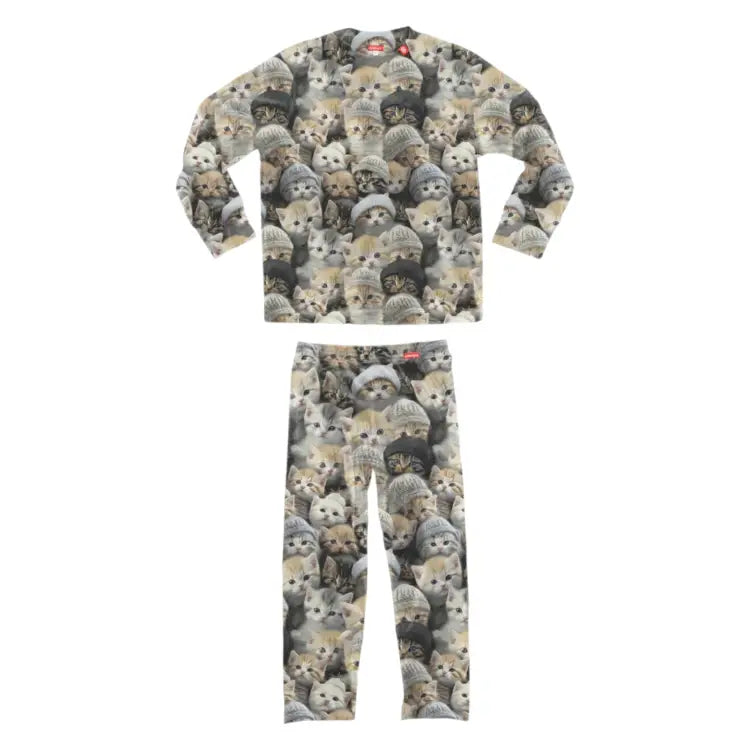 Base Layers: Airhole Kids Milk Fleece Thermal Set-KITTIES - Airhole / Kitties / S / 2025, Airhole, Base Layers, Charcoal, Clothing