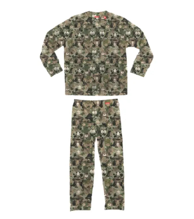 Base Layers: Airhole Kids Milk Fleece Thermal Set-MONKEY - Airhole / Monkey / S / 2025, Airhole, Base Layers, Charcoal, Clothing