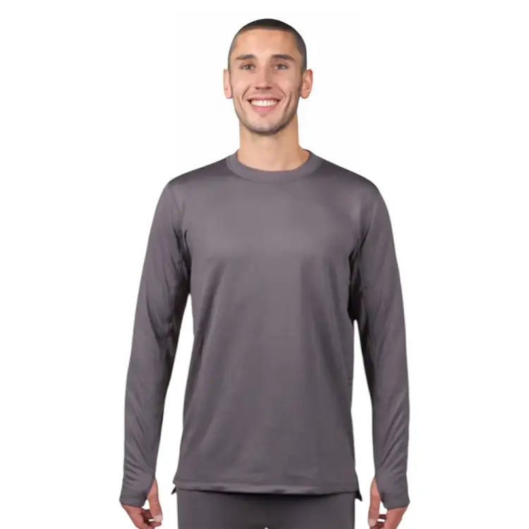Base Layers: Airhole Men Waffleknit Thermal Top-CHARCOAL - Airhole / Charcoal / S / 2025, Airhole, Base Layers, Charcoal, Clothing