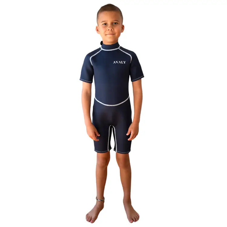 Wetsuits: Avaly Kids 2mm Shorty Wetsuit-BRIGHTON - AVALY / Navy / M / Australian, AVALY, Fashion, Gear, HKWakefit | AVALY-24NAVY-M