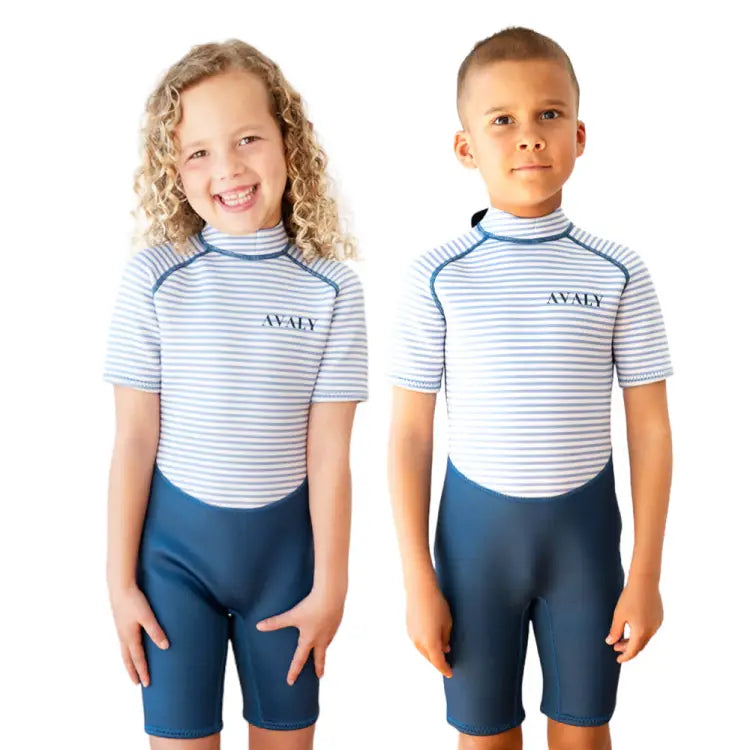 Wetsuits: Avaly Kids 2mm Shorty Wetsuit-LENNOX - Australian, AVALY, Blue, Fashion, Gear | AVALY-24BLUE-M