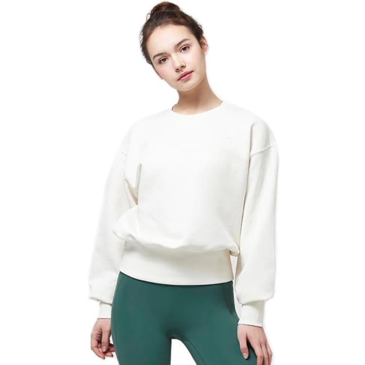 Barrel Fit Womens Crop Sweatshirts-CREAM - Fitness Hoodies & Sweaters | BARREL HK