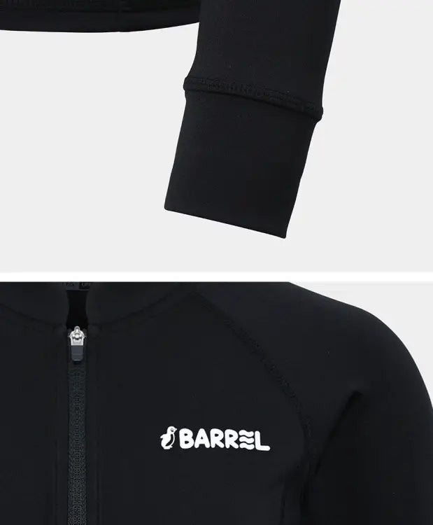 Rashguards: Barrel Kids Essential Zip Up Rash Guard-BLACK - BARREL, BARREL HK, Black, BRIV24HKOPT03, Clothing | B4SKWZR301BLK130