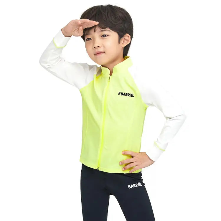 Rashguards: Barrel Kids Essential Zip Up Rash Guard-NEON - BARREL, BARREL HK, BRIV24HKOPT01, Clothing, Fashion