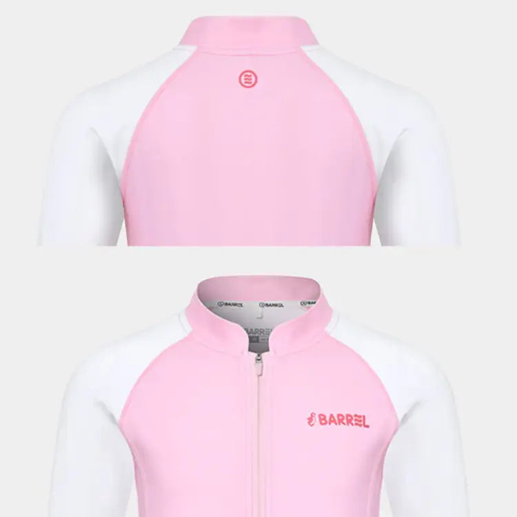 Barrel Kids Essential Zip Up Rash Guard-PINK - Rashguards | BARREL HK