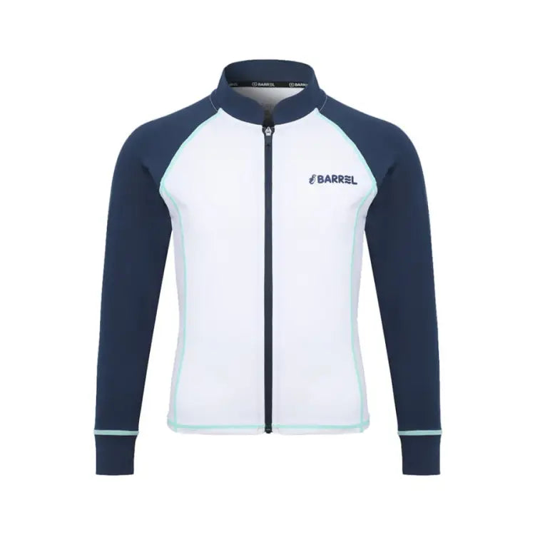 Barrel Kids Essential Zip Up Rash Guard-WHITE - Barrel / White / 110 - Rashguards | BARREL HK