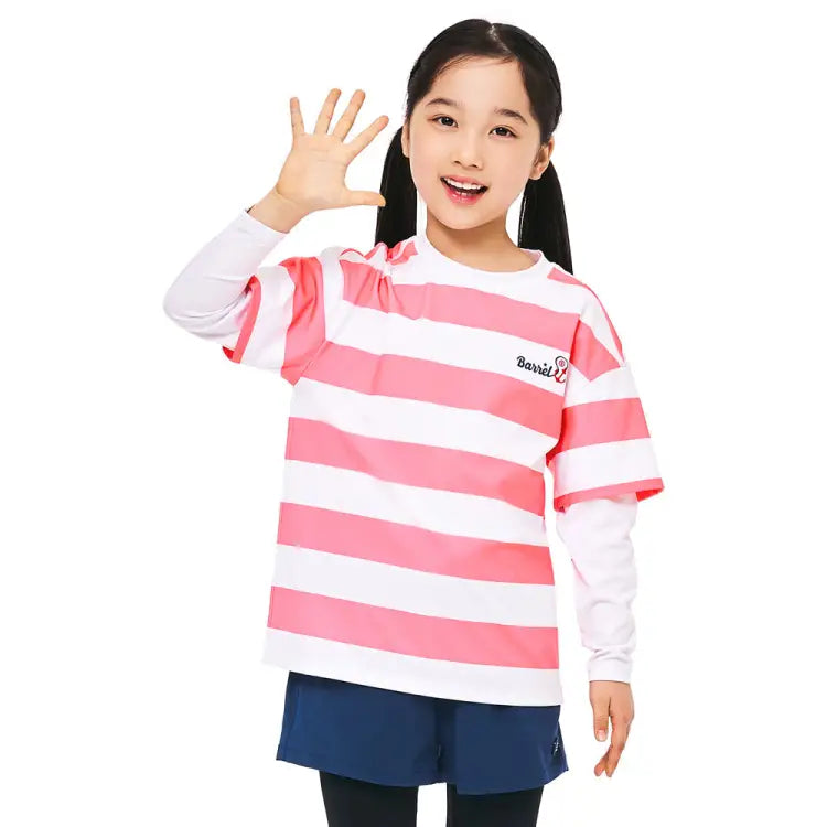 Rashguards: Barrel Kids Nautical S/S Layered Rashguard-ROSE - Barrel / Rose / 130 / 2025, BARREL, BARREL HK, BRIV25HKOP02, Clothing