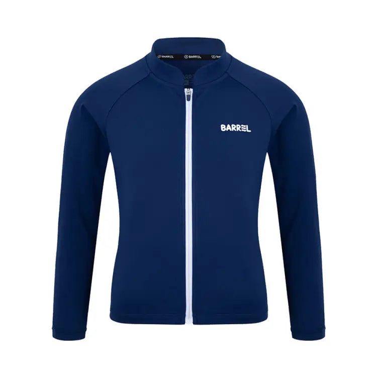 Rashguards: Barrel Kids Nautical ZipUp Rashguard-NAVY - Barrel / Navy / 120 / 2025, BARREL, BARREL HK, BRIV25HKOP02, Clothing