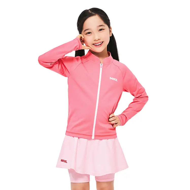 Rashguards: Barrel Kids Nautical ZipUp Rashguard-ROSE - 2025, BARREL, BARREL HK, BRIV25HKOP02, Clothing