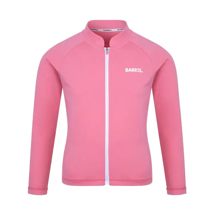 Rashguards: Barrel Kids Nautical ZipUp Rashguard-ROSE - Barrel / Pink / 120 / 2025, BARREL, BARREL HK, BRIV25HKOP02, Clothing